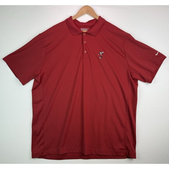 NIKE Golf Disney Parks Mickey Mouse Performance Polo Shirt Red Embroidered  XXL - Picture 1 of 10